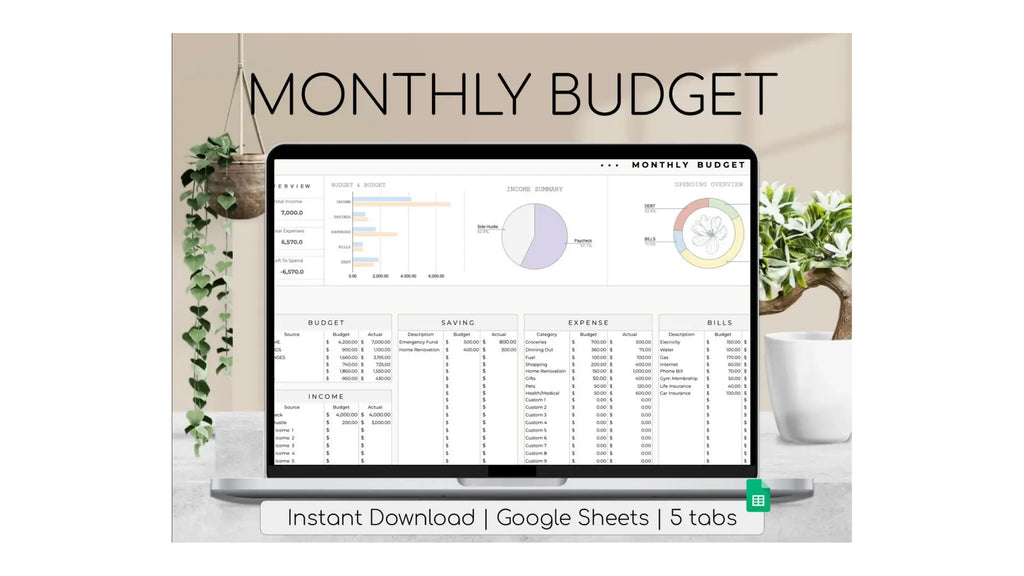 Monthly Budget Planner EvolveNest